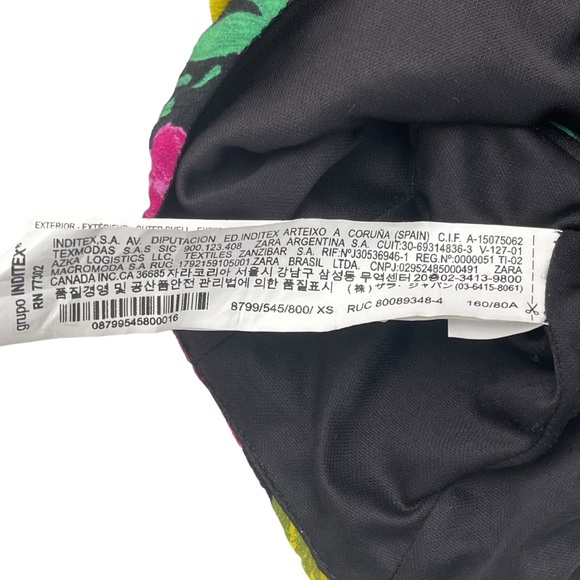 Zara Floral Top Long Sleeve Cropped Size XS - Picture 8 of 9